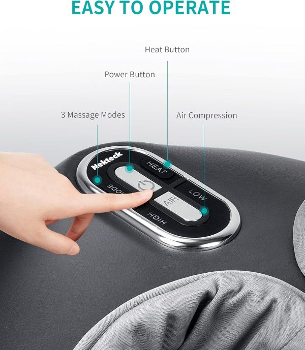 Nekteck Shiatsu Foot Massager Machine with Soothing Heat, Deep Kneading - Image 3