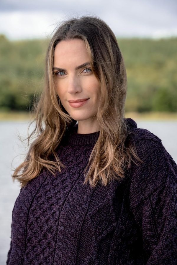 Aran Crafts Irish Soft Cable Knitted Crew Neck Unisex Sweater (100% Pure - Image 5