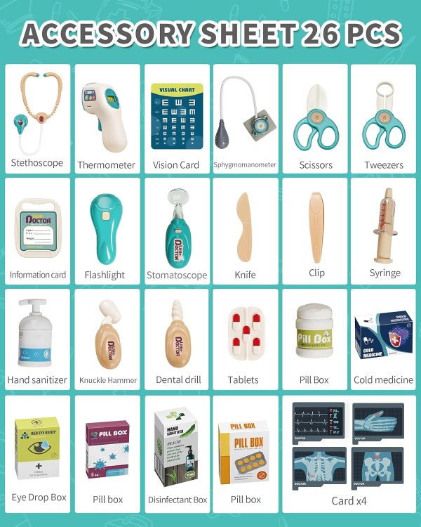 Doctor Kit for Kids, Pretend Medical Station Set for Boys & Girls,Pretend - Image 6