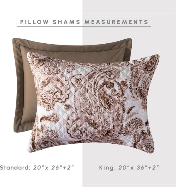 Elegant Comfort 3-Piece Boho Quilted Reversible Floral Paisley Bedspread - Image 4