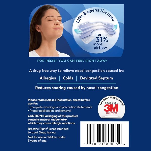 Breathe Right Nasal Strips Clear Large 30ct (Packaging May Vary) - Image 6