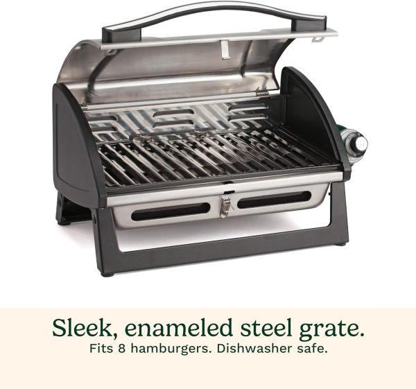 Cuisinart Grillster Portable Gas Grill, Stainless Steel Compact BBQ Grill - Image 3