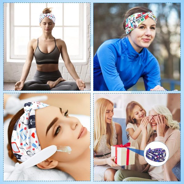 Jexine 20 Pcs Women Nurse Headbands with Button Wide Nurse Headbands for - Image 7