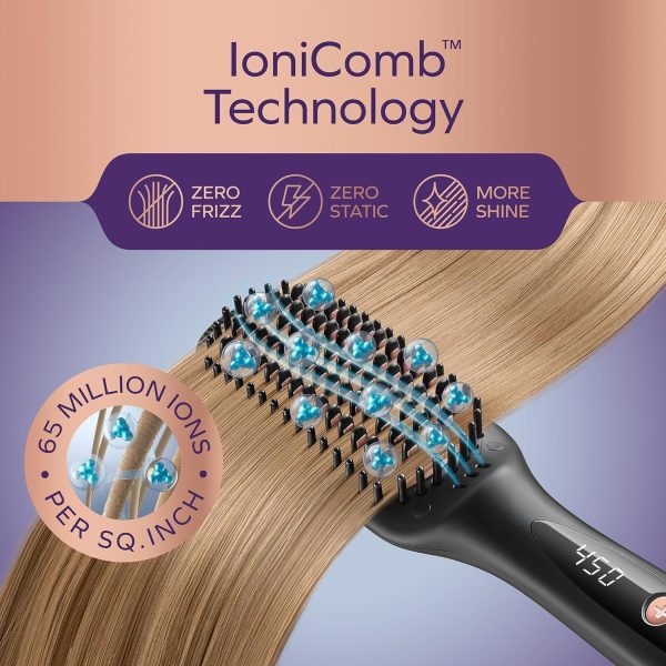 Professional Dual Voltage Hair Straightener Brush, Hair Straightening Brush - Image 3
