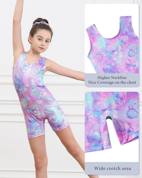 Vogseek Leotards for Girls Gymnastics Kids Biketards Size 4-12 with - Image 2