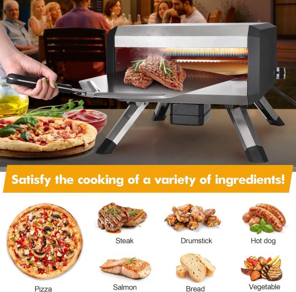 AOSION Pizza Oven Outdoor, 14 Inch Multi-Fuel Rotatable Pizza - Image 6