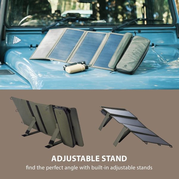 ELECOM NESTOUT Portable Solar Panel, Dual USB-A Ports, 28W Power Generation - Image 6