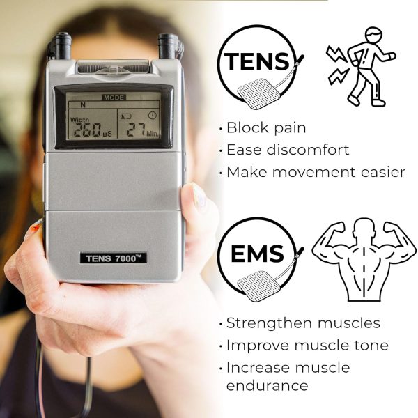 TENS 7000 Rechargeable Tens Unit Muscle Stimulator, EMS Muscle Stimulator, - Image 2