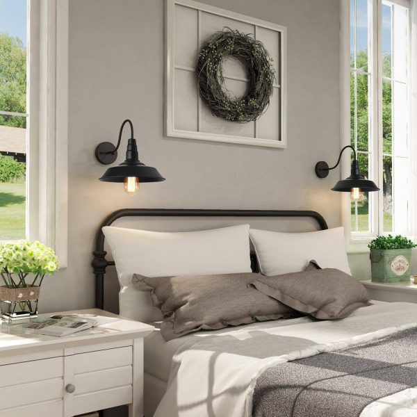 LNC Black Gooseneck Wall Sconces Barn Warehouse Farmhouse Sconces Wall - Image 5