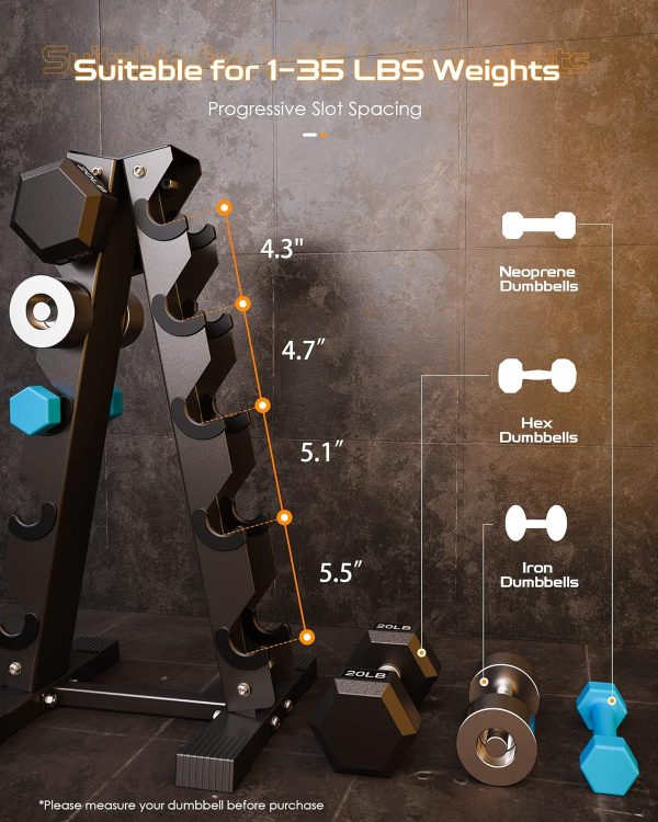 Dumbbell Rack Stand Only, Weight Rack for Dumbbells Compact A-Frame Home - Image 4