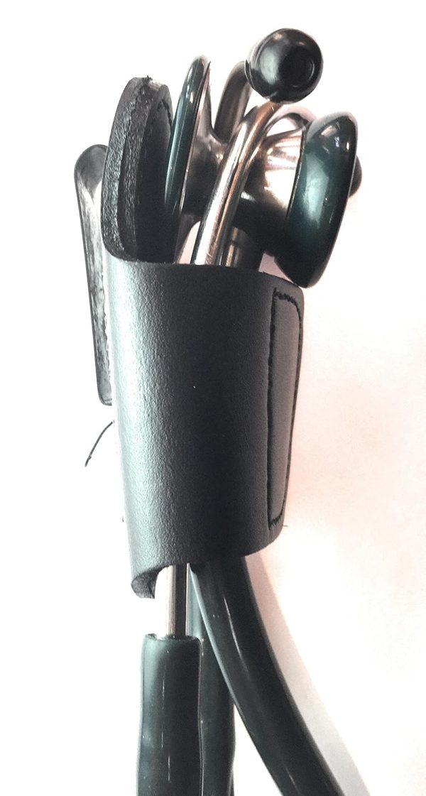 The BATCLIP (black) - Premium leather handmade clip-on stethoscope hip - Image 2