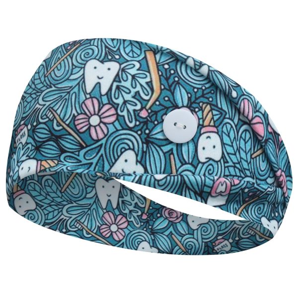 ABAMERICA Headbands with Button for Mask, Wide Nurses Headbands Non Slip - Image 6
