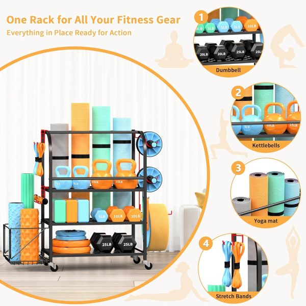 Dumbbell Rack, Weight Rack for Home Gym, 3-Tier 600LBS Metal Home Gym - Image 4