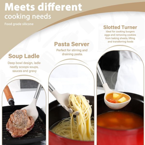 Kitchen Utensils Set, 28 Pcs Silicone Cooking Utensils Set with Holder, - Image 5