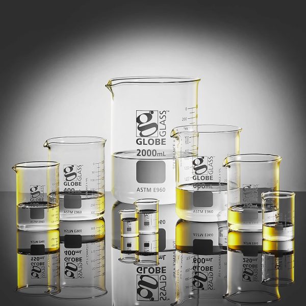 Globe Scientific Beaker, Globe Glass, 600mL, Low Form Griffin Style, Dual - Image 4