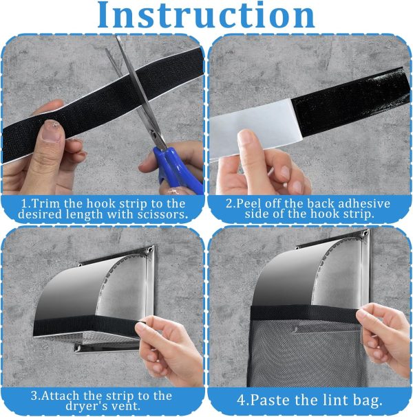 4 PCS Dryer Vent Lint Catcher, Dryer Lint Catcher, Dust Bag Lint Bag - Image 6