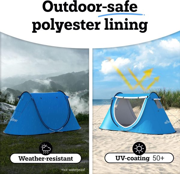 Abco Tech Pop Up Tent - Portable Tent for Camping 2 Person Pop Up with - Image 3