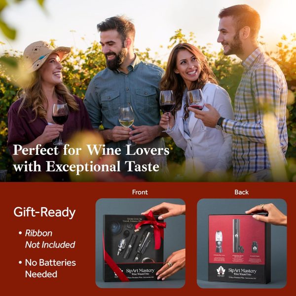 Premium Electric Wine Opener Gift Set - 5-in-1 Wine Opener kit w USB - Image 2