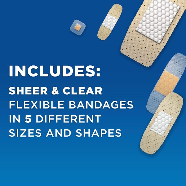 Band-Aid Brand Adhesive Bandages Family Variety Pack, Sheer & Clear - Image 4