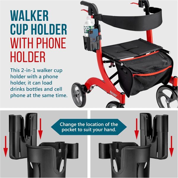 Clip-on Cup and Phone Holder, Compatible Exclusively with Drive Medical - Image 8