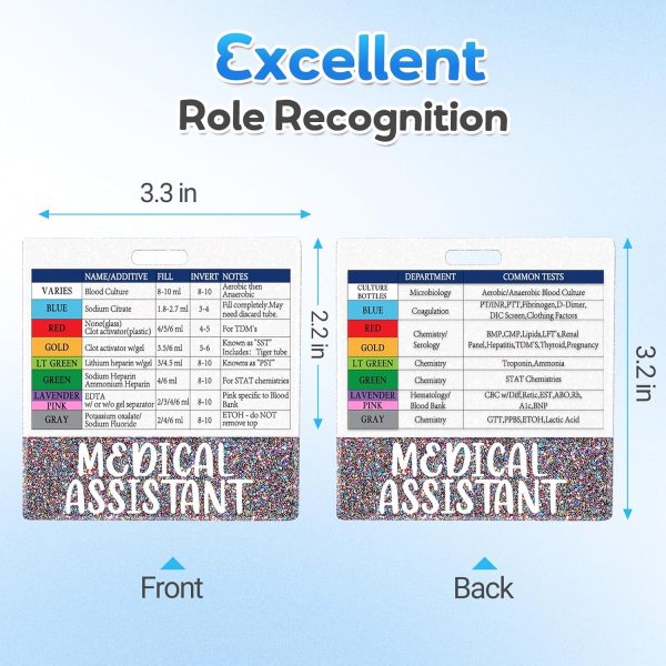 Plifal Medical Assistant Phlebotomist Badge Buddy with Order of Blood Draw - Image 3