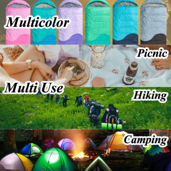 Sleeping Bag - 3 Seasons for Adults Kids Boys Girls Camping Hiking - Warm - Image 7