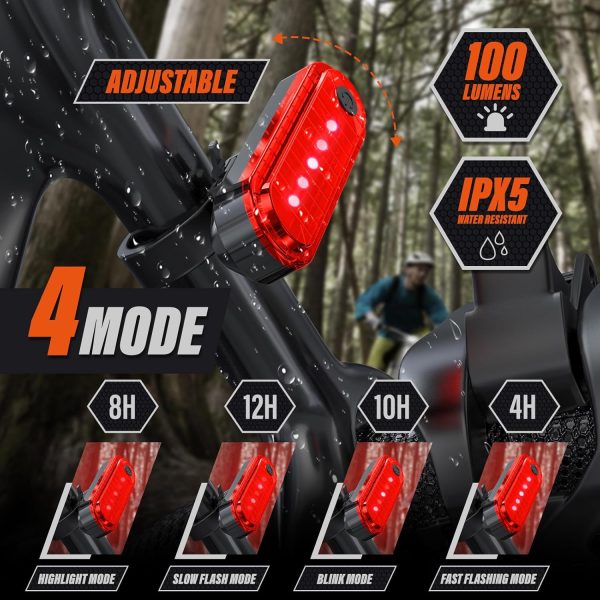 Rechargeable Bike Lights, Ultra Bright Bicycle Lights for Night Riding, - Image 3