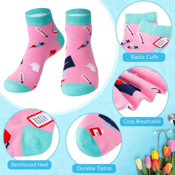Retisee 8 Pairs Novelty Nurse Socks Nurse Appreciation Gifts for Women Cute - Image 2