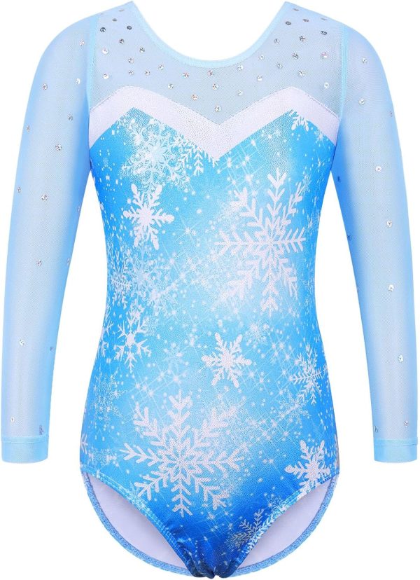 BAOHULU Gymnastics Leotard for Girls with Shorts Set 3/4 Sleeve Kids Shiny - Image 2