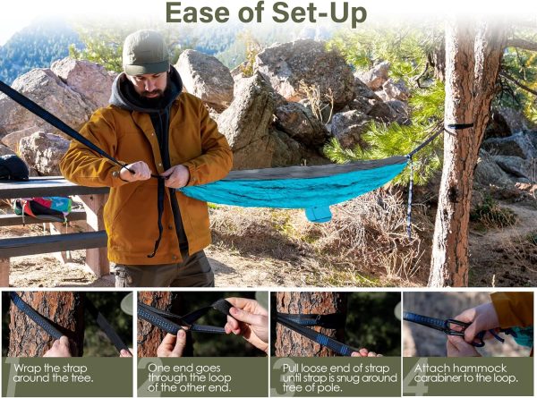 Kootek Camping Hammock, Camping Essentials, Lightweight Portable Double & - Image 7