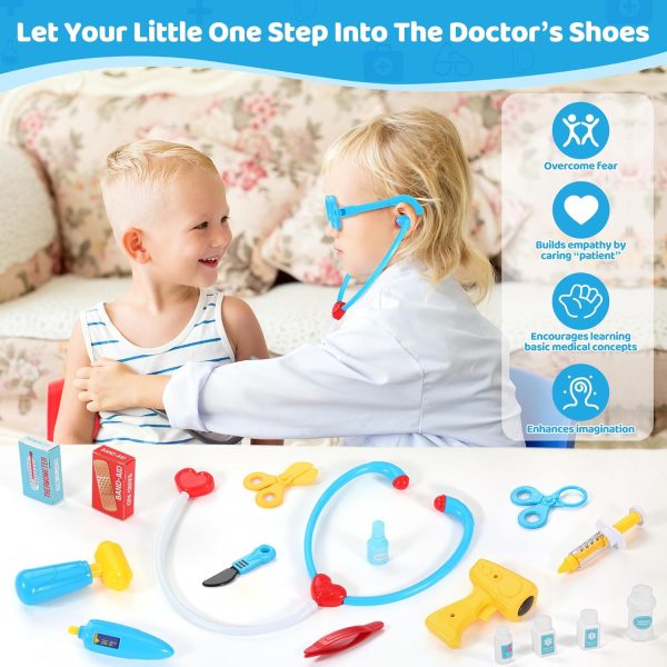 Honeystar Doctor Kit for Kids, Pretend Mobile Medical Station, 34 - Image 3