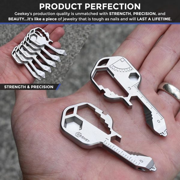 Geekey Multi-tool | Original Key Shaped Pocket Tool | Stainless Steel - Image 2