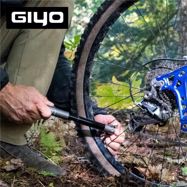 GIYO Small Bike tire Pump Schrader & Presta Valve for MTB 80 PSI Telescopic - Image 5