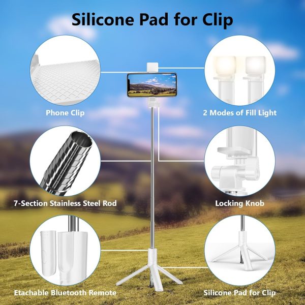 Selfie Stick Tripod, 40 in Retractable Tripod for iPhone with Wireless - Image 7