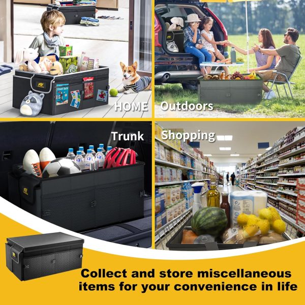 MIKKUPPA Car Trunk Organizer - 65L Collapsible Trunk Organizer with Lid, - Image 6