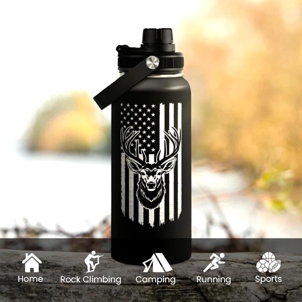 Hunting Water Bottle 32oz - I'd Rather Be Hunting Stainless Steel Insulated - Image 6