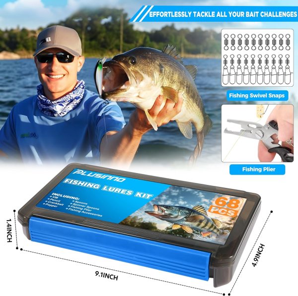 PLUSINNO Fishing Lures Fishing Tackle Box Fishing Gifts for Men, Bass, - Image 7