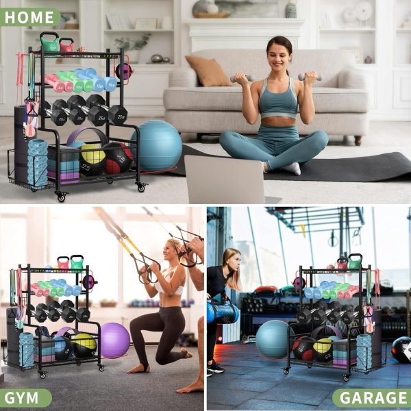 Weight Rack for Dumbbells, Dumbbell Rack Home Gym Storage Stand for Yoga - Image 6