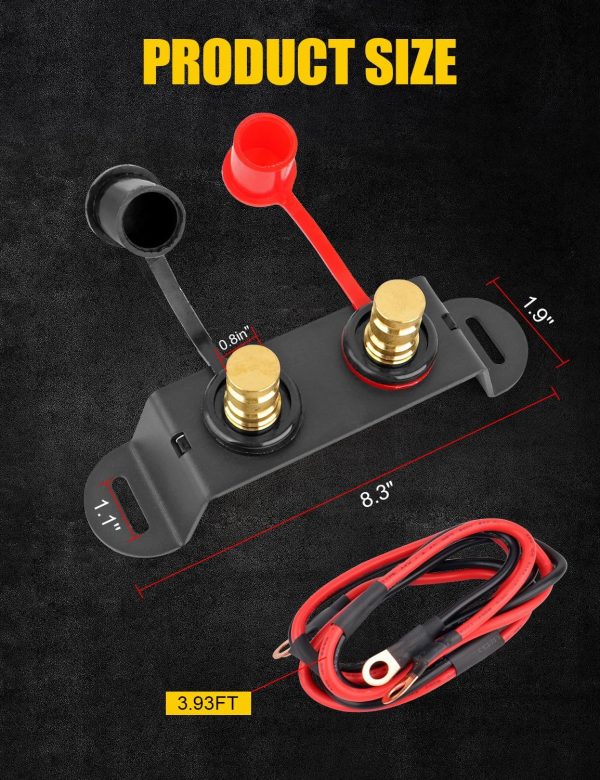 Chelhead Battery Jump Post Kit with Remote Battery Terminals, Steel Mount - Image 4
