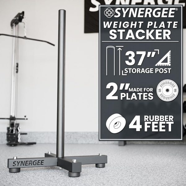 Synergee Olympic Weight Plate Rack. Stackable Weight Rack. Holds 2” Plates - Image 2