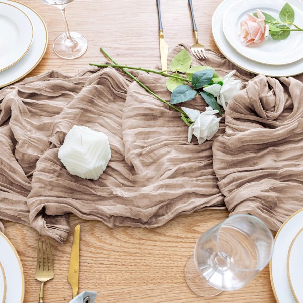Wokceer Cheesecloth Table Runner 12Pack 10FT Nude Pink Christmas Gauze - Image 5