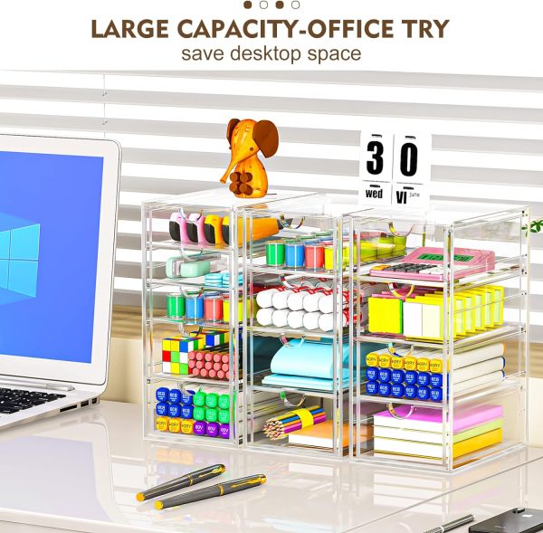 Acrylic Makeup Organizer with 31 Drawers, 6 Pack Clear Storage Drawers, - Image 8