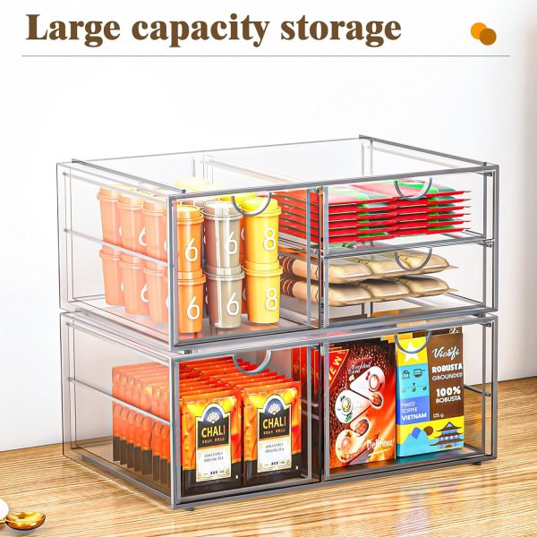 Acrylic Makeup Organizer with 31 Drawers, 6 Pack Clear Storage Drawers, - Image 4