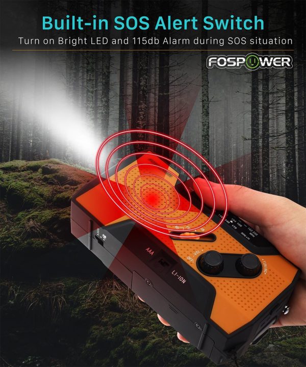FosPower Emergency Weather Radio (Model A1) NOAA/AM/FM with 7400mWh - Image 7