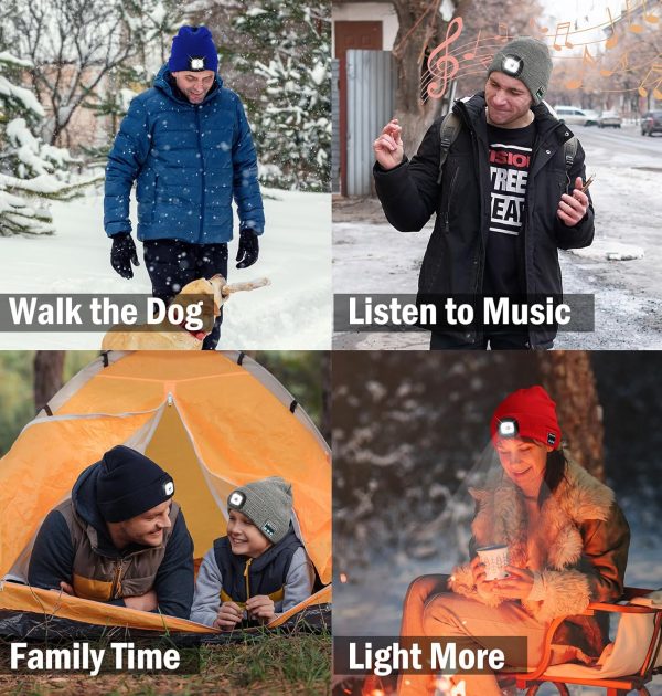 CENSGO Bluetooth Beanie with The Light, Unique Tech Gifts for Men Husband - Image 5