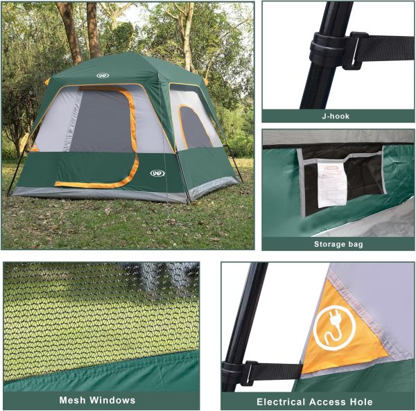 UNP 4-Person Tent, Portable Cabin Tent, Camping Tent 4-Person Easy Set Up, - Image 4