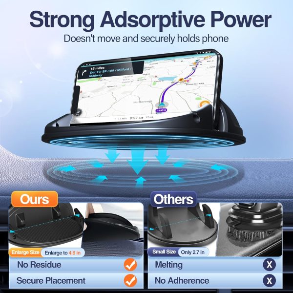 Loncaster Car Phone Holder, Car Phone Mount Silicone Car Pad Mat for - Image 2