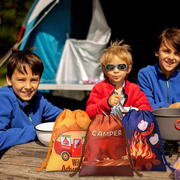 Cunno 24 Pieces Camping Party Favor Bags Camping Gift Treat Bags Camp Theme - Image 5