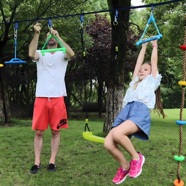 Ninja Rings Monkey Bars for Backyard Playground Swingset Rings Ninja Course - Image 9