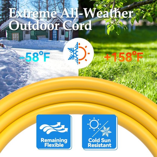 BBOUNDER 100 FT Outdoor Extension Cord Waterproof, 12/3 SJTW Heavy Duty 15A - Image 3
